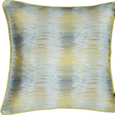 Yellow And Gray Blurred Lines Decorative Throw Pillow Cover - Accent Throw Pillows