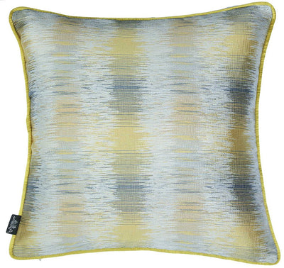 Yellow And Gray Blurred Lines Decorative Throw Pillow Cover - Accent Throw Pillows