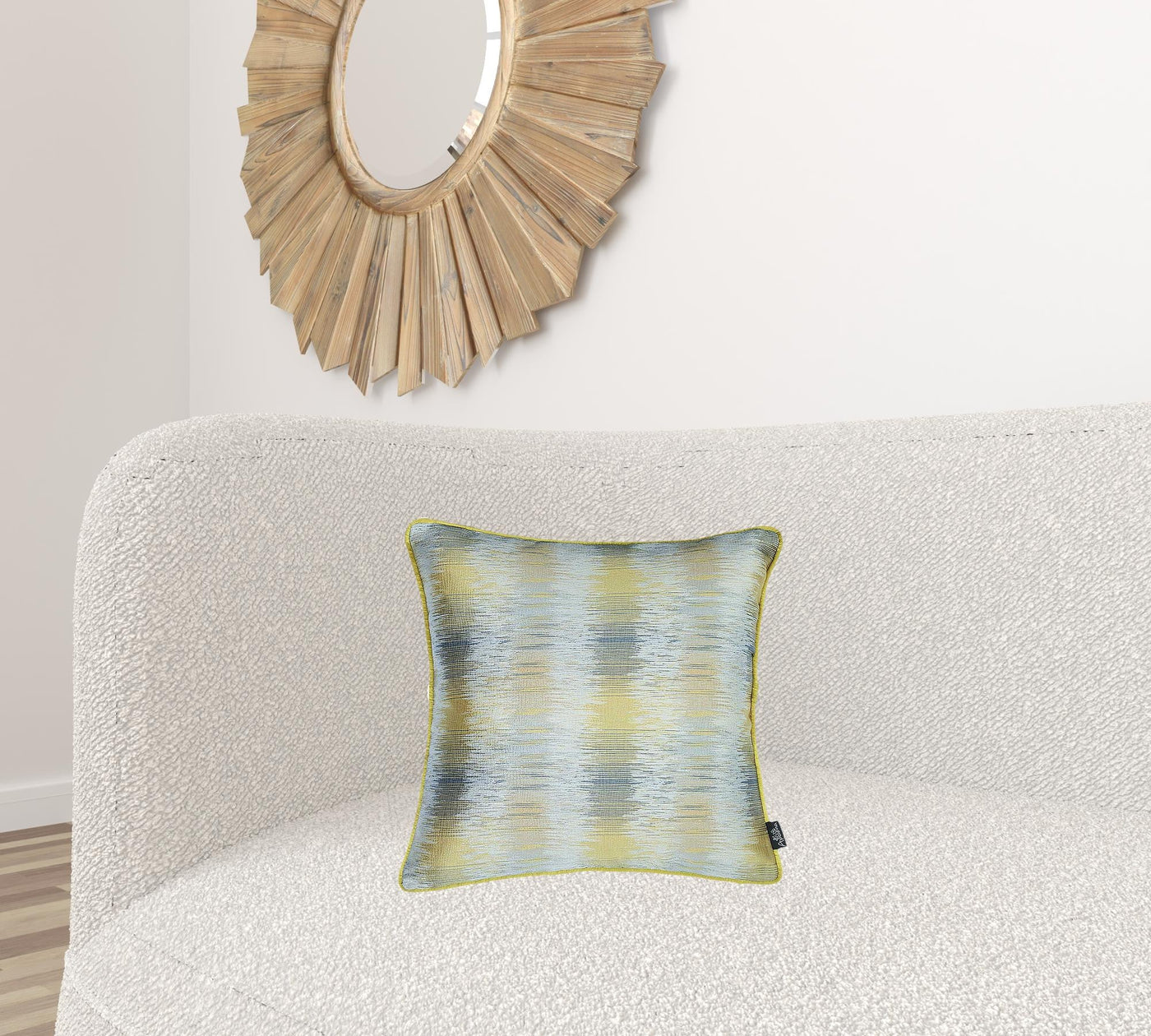 Yellow And Gray Blurred Lines Decorative Throw Pillow Cover - Accent Throw Pillows