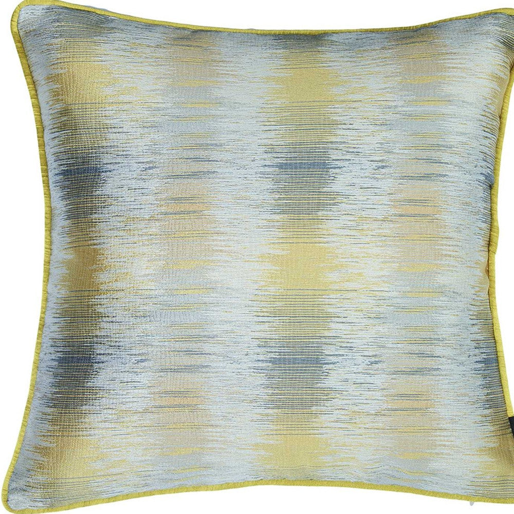 Yellow And Gray Blurred Lines Decorative Throw Pillow Cover - Accent Throw Pillows