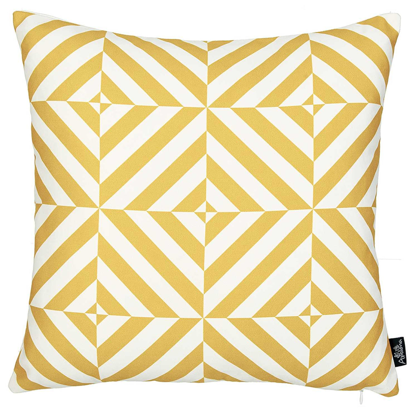 Yellow And White Geometric Squares Decorative Throw Pillow Cover - Accent Throw Pillows