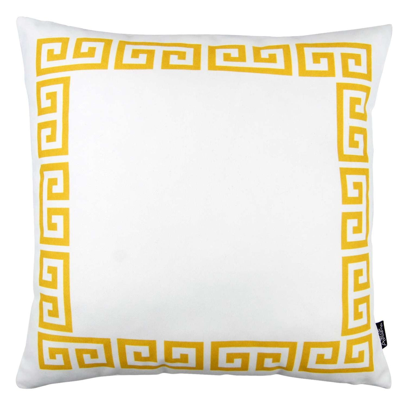 Yellow and White Greek Key Classic Throw Pillow - Accent Throw Pillows