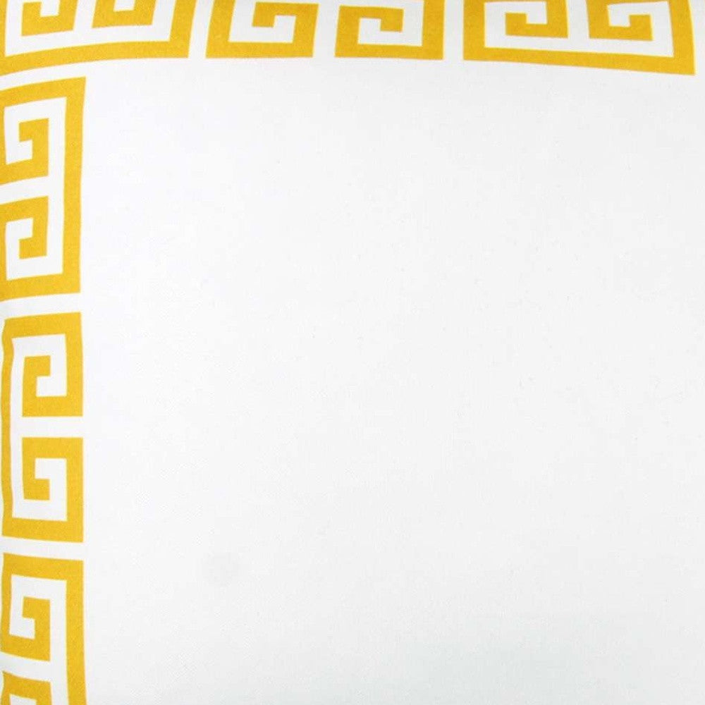 Yellow and White Greek Key Classic Throw Pillow - Accent Throw Pillows