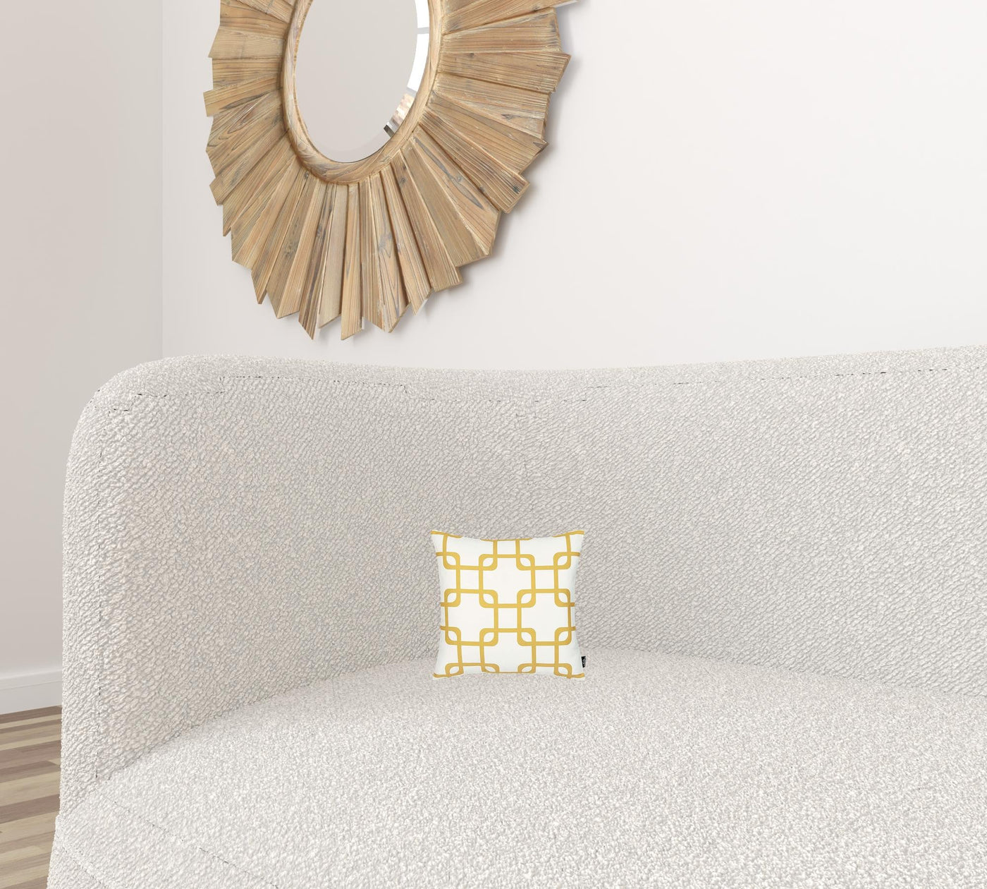 Yellow and White Grid Geometric Throw Pillow - Accent Throw Pillows