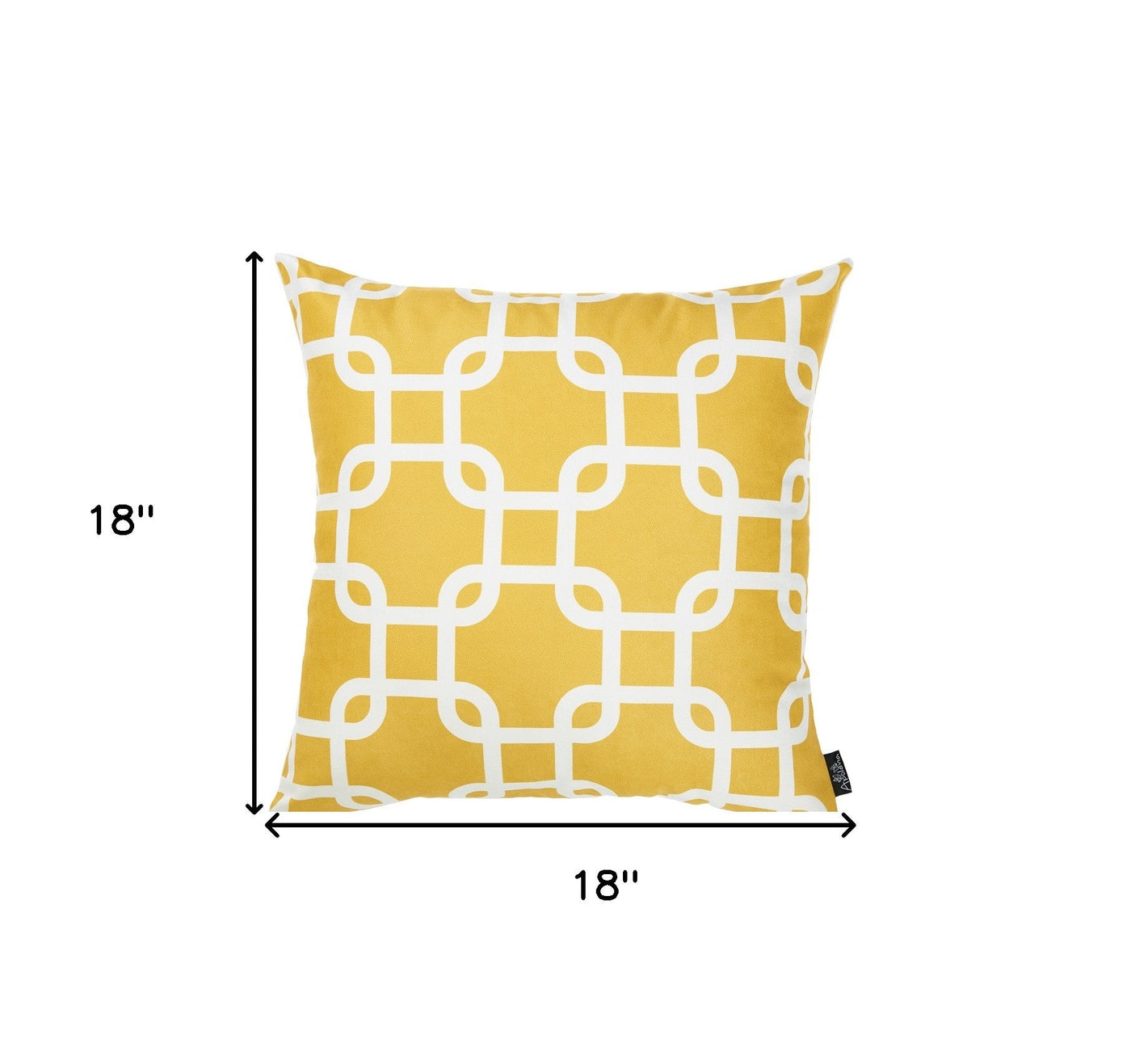 Yellow And White Lattice Decorative Throw Pillow Cover - Accent Throw Pillows