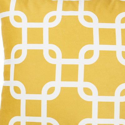 Yellow And White Lattice Decorative Throw Pillow Cover - Accent Throw Pillows