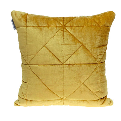 Yellow Chunky Geo Stitched Velvet Decorative Throw Pillow - Accent Throw Pillows