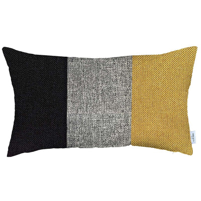 Yellow Tripartite Lumbar Throw Pillow - Accent Throw Pillows