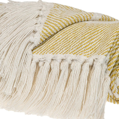 Yellow Woven Cotton Striped Throw Blanket - Throws & Blankets